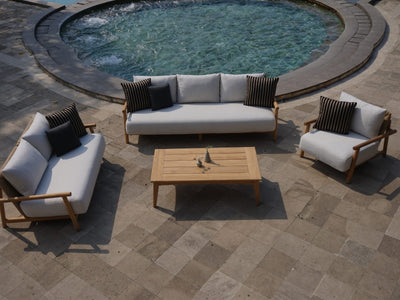 Corsica Sofa Set | Outdoor Lounge Setting in Teak / Bix / Lopi Marble / 6 Seater / Ubud Coffee Table_8