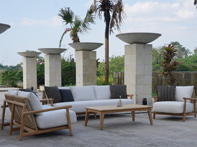 Corsica Sofa Set | Outdoor Lounge Setting in Teak / Bix / Lopi Marble / 6 Seater / Ubud Coffee Table_1