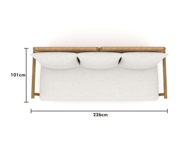 Corsica Sofa Set | Outdoor Lounge Setting in Teak / Bix / Lopi Marble / 6 Seater / Without Coffee Table_12