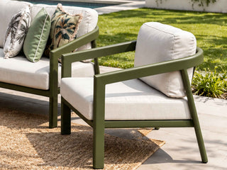 Covina Sofa Set | Outdoor Lounge Setting in Olive / Beige Claw / 4 Seater / Without Coffee Table 3