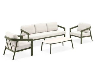 Covina Sofa Set | Outdoor Lounge Setting in Olive / Beige Claw / 5 Seater / Covina Coffee Table