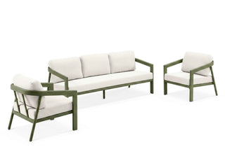 Covina Sofa Set | Outdoor Lounge Setting in Olive / Beige Claw / 5 Seater / Without Coffee Table