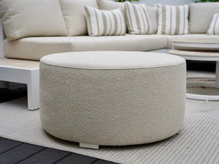 Cubix Round Outdoor Ottoman in Beech / 81cm