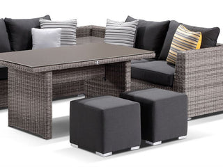 Cubix Outdoor Ottoman in Canvas Coal / 45x45cm.