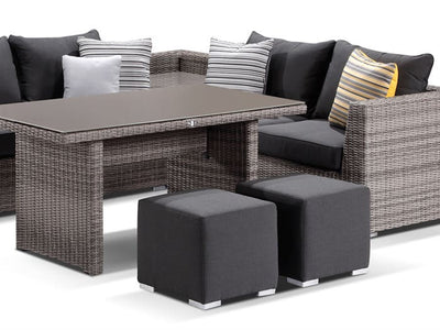 Cubix Outdoor Ottoman in Canvas Coal / 45x45cm.