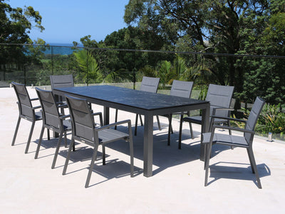 Danli Ceramic Table with Sevilla Padded  Chairs 9pc Outdoor Dining Setting_1
