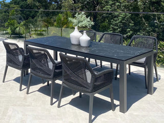 Danli Outdoor Dining Table in Charcoal / C57 / 220x100cm 3