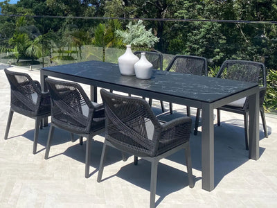 Danli Outdoor Dining Table in Charcoal / C57 / 220x100cm 3