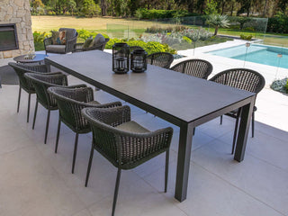 Danli Outdoor Dining Table in Charcoal / Palladium / 280x100cm 6.