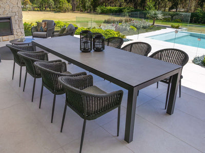 Danli Outdoor Dining Table in Charcoal / Palladium / 280x100cm 6.