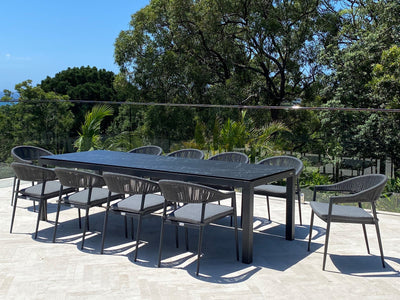 Danli Ceramic Table with Nivala Chairs 11pc Outdoor Dining Setting_1