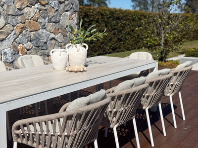 Danli Ceramic Table with Treble Chairs 11pc Outdoor Dining Setting_2
