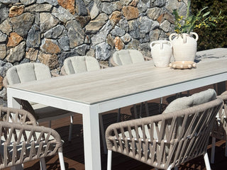 Danli Ceramic Table with Treble Chairs 11pc Outdoor Dining Setting_4