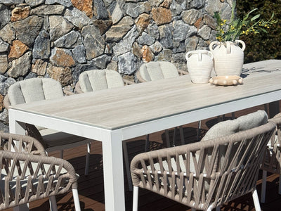 Danli Ceramic Table with Treble Chairs 11pc Outdoor Dining Setting_4
