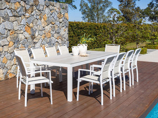 SYD FLOORSTOCK SALE - Danli Ceramic Table with Verde Chairs 11pc Outdoor Dining Setting_1