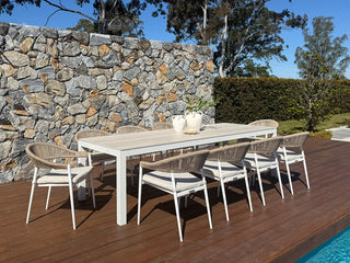 SYD FLOORSTOCK SALE - Danli Ceramic Table with Nivala Chairs 11pc Outdoor Dining Setting_4