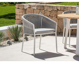 Barcelona Table & Gizella Chairs | Outdoor Dining Setting in White / Light Grey / 9pc 290cm_6