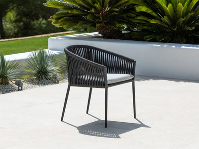 Gizella Outdoor Dining Chair in Charcoal / Black / Grey Chine 6.