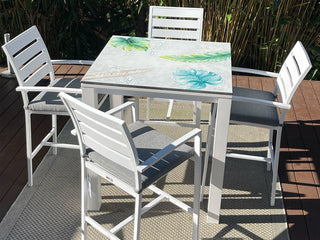 Domiziani Dafne Lava Stone Bar Table With Twain Bar Chairs - 5pc Dining Setting_2
