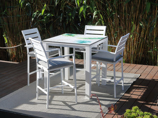 Domiziani Dafne Lava Stone Bar Table With Twain Bar Chairs - 5pc Dining Setting_1