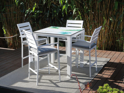 Domiziani Dafne Lava Stone Bar Table With Twain Bar Chairs - 5pc Dining Setting_1