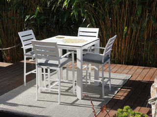 Domiziani Forma Lava Stone Bar Table With Twain Bar Chairs - 5pc Dining Setting_1