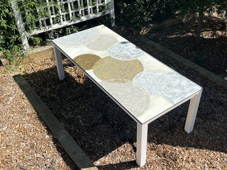 Domiziani Lava Stone Outdoor Dining Table in White / Forma / 220x95cm