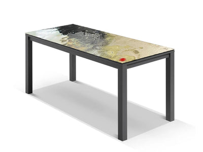 Domiziani Lava Stone Outdoor Bar Table in Charcoal / Roccia / 220x95cm
