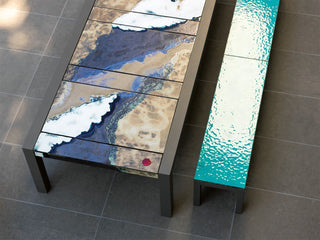 Domiziani Brando Lava Stone Outdoor Dining Table in 300x110 - lifestyle.