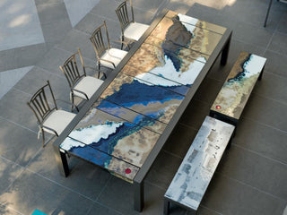 Domiziani Brando Lava Stone Outdoor Dining Table in 300x110 3.