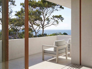 Malibu Outdoor Arm Chair in  Dune / Vanilla 5