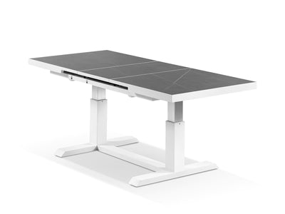 Echo Lift & Extension Outdoor Dining Table in White 3