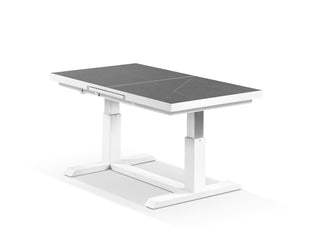 Echo Lift & Extension Outdoor Dining Table in White.