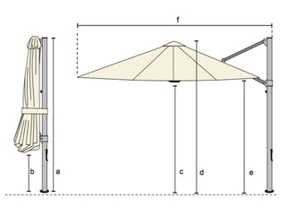 Eclipse V4 3.5m Square Cantilever Outdoor Umbrella in Slate 6