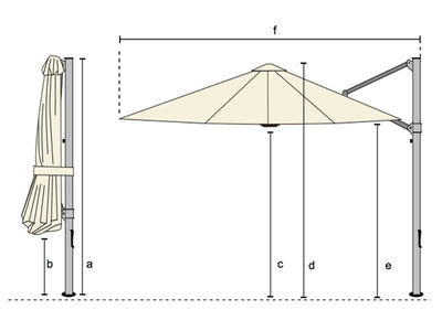 Eclipse V4 3.5m Square Cantilever Outdoor Umbrella in Slate 6