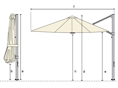 MELB CLEARANCE- V2 Eclipse 3m Square Cantilever Outdoor Umbrella - Slate_5