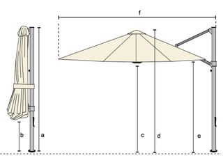 MELB CLEARANCE- V2 Eclipse 3m Square Cantilever Outdoor Umbrella - Natural_7