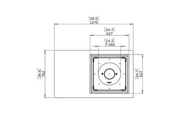 Ecosmart Manhattan 50 Outdoor Fire Pit Table in Graphite - top view.