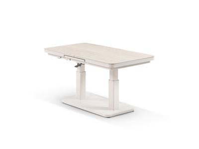 Essen Lift & Extension Outdoor Dining Table in Dune / Travertino 2