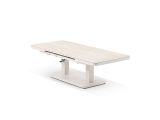 Essen Lift & Extension Outdoor Dining Table in Dune / Travertino 1