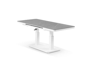 Essen Lift & Extension Outdoor Dining Table in White / Armani