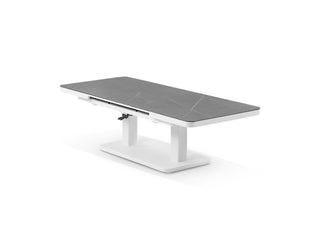 Essen Lift & Extension Outdoor Dining Table in White / Armani 2