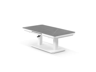 Essen Lift & Extension Outdoor Dining Table in White / Armani 4