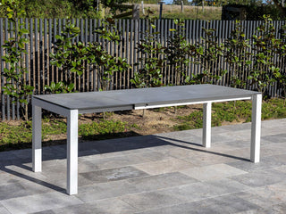Forli Extension Outdoor Dining Table in White / Palladium / 160 - 220cm