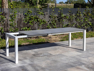 Forli Extension Outdoor Dining Table in White / Palladium / 160 - 220cm 1