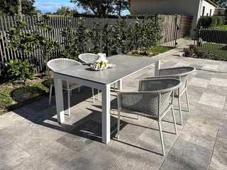 Syd Floorstock Sale- Forli Ceramic Extension Table with Safara Chairs -7pc Outdoor Dining Setting_8