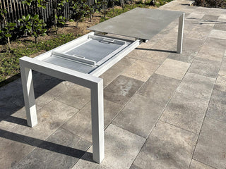 Forli Extension Outdoor Dining Table in White / Palladium / 160 - 220cm 4