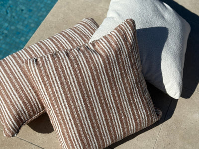 Frankie Stripe Outdoor Cushion in Desert 3.
