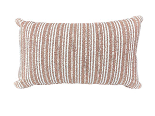 Frankie Stripe Outdoor Bolster Cushion in Desert
