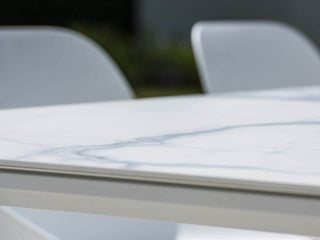 Mona Extension Outdoor Dining Table in White / C55 6.
